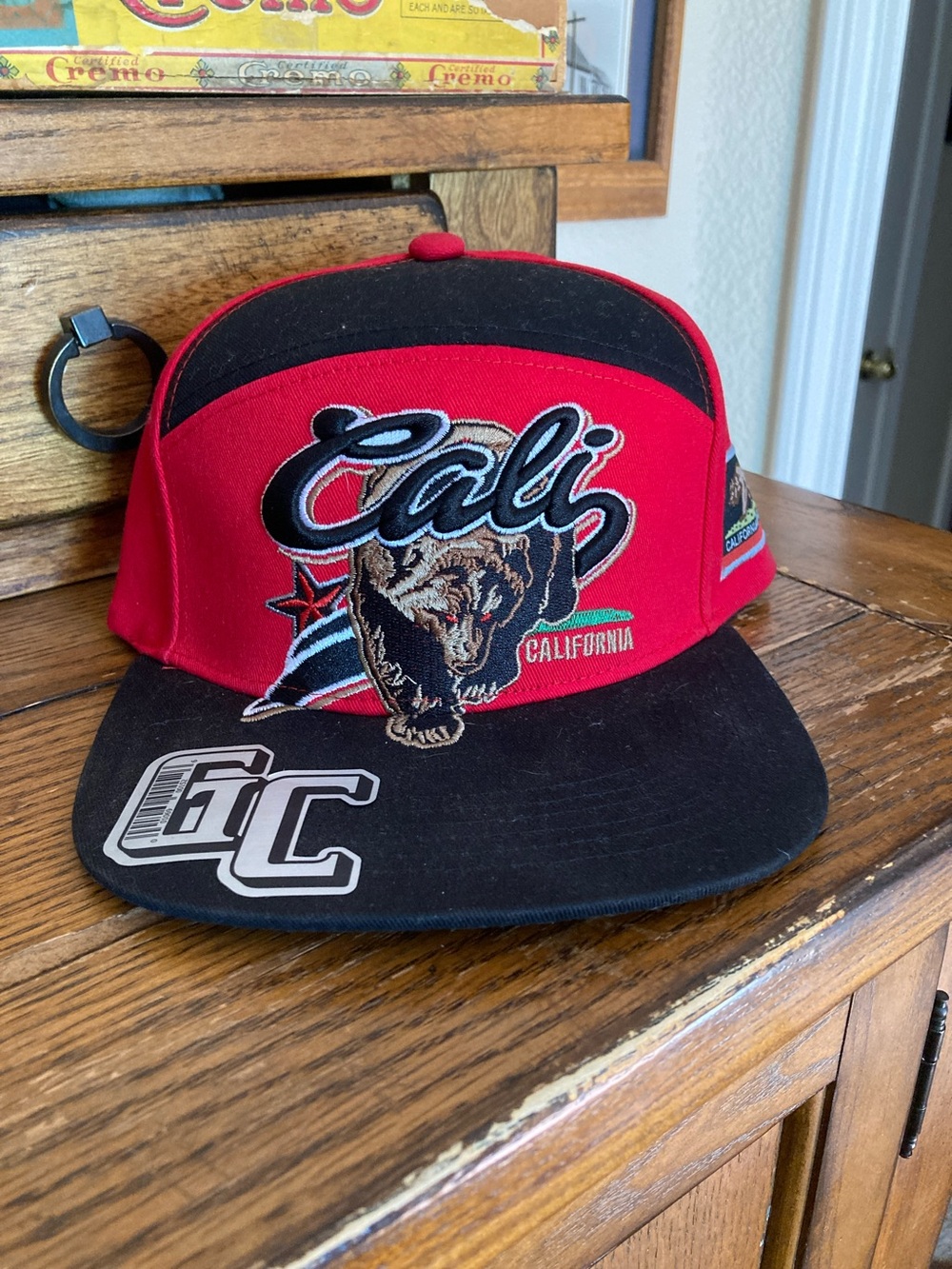 Red & Black California Republic Snapback Hat
